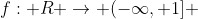 f: R \rightarrow (-\infty, 1] ~ \text{where} ~ f(x) = -x^2 + 1