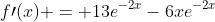 f\prime(x) = 13e^{-2x}-6xe^{-2x}