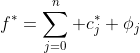 f^*=\sum_{j=0}^n c_j^* \phi_j