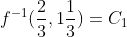 f^{-1}(\frac{2}{3},1\frac{1}{3})=C_1
