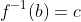 f^{-1}(b)=c