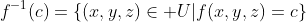 f^{-1}(c)=\{(x,y,z)\in U|f(x,y,z)=c\}