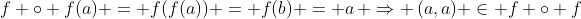 f \circ f(a) = f(f(a)) = f(b) = a\, \Rightarrow \,(a,a) \in f \circ f