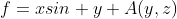 f=xsin y+A(y,z)