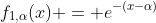 f_{1,\alpha}(x) = e^{-(x-\alpha)}