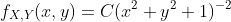 f_{X,Y}(x,y)=C(x^2+y^2+1)^{-2}