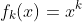 f_{k}(x)=x^k