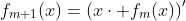 f_{m+1}(x)=\left(x\cdot f_m(x)\right)'