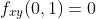 f_{xy}(0,1)=0