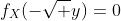 f_X(-\sqrt y)=0