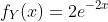f_Y(x)=2e^{-2x}
