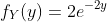 f_Y(y)=2e^{-2y}