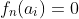 f_n(a_i)=0