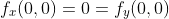 f_x(0,0)=0=f_y(0,0)