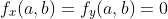 f_x(a,b)=f_y(a,b)=0