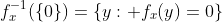 f_x^{-1}(\{0\})=\{y: f_x(y)=0\}