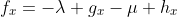 f_x=-\lambda g_x-\mu h_x