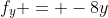 f_y = -8y