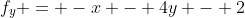 f_y = -x - 4y - 2