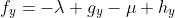 f_y=-\lambda g_y-\mu h_y