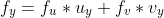 f_y=f_u*u_y+f_v*v_y