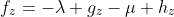 f_z=-\lambda g_z-\mu h_z