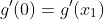 g'(0)=g'(x_1)