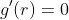 g'(r)=0