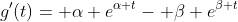 g'(t)= \alpha e^{\alpha t}- \beta e^{\beta t}