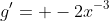 g'= -2x^{-3}