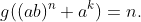 g((ab)^n a^k)=n.