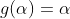 g(\alpha)=\alpha