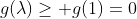 g(\lambda)\geq g(1)=0