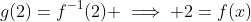 g(2)=f^{-1}(2) \implies 2=f(x)