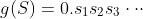 g(S)=0.s_1s_2s_3\cdot\cdot\cdot