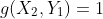 g(X_{2},Y_{1})=1