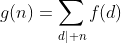 g(n)=\sum_{d\mid n}f(d)