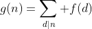 g(n)=\sum_{d|n} f(d)