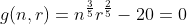 g(n,r)=n^{\frac{3}{5}}r^{\frac{2}{5}}-20=0
