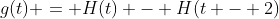 g(t) = H(t) - H(t - 2)