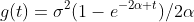 g(t)=\sigma^2(1-e^{-2\alpha t})/2\alpha