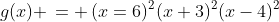 g(x) \,= \,(x=6)^2(x+3)^2(x-4)^2