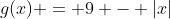 g(x) = 9 - |x|