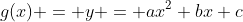 g(x) = y = ax^2+bx+c