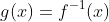 g(x)=f^{-1}(x)