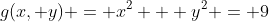 g(x, y) = x^2 + y^2 = 9