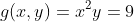 g(x,y)=x^2y=9