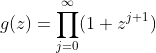 g(z)=\prod_{j=0}^{\infty}(1+z^{j+1})