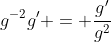 g^{-2}g' = \frac{g'}{g^2}