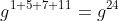 g^{1+5+7+11}=g^{24}